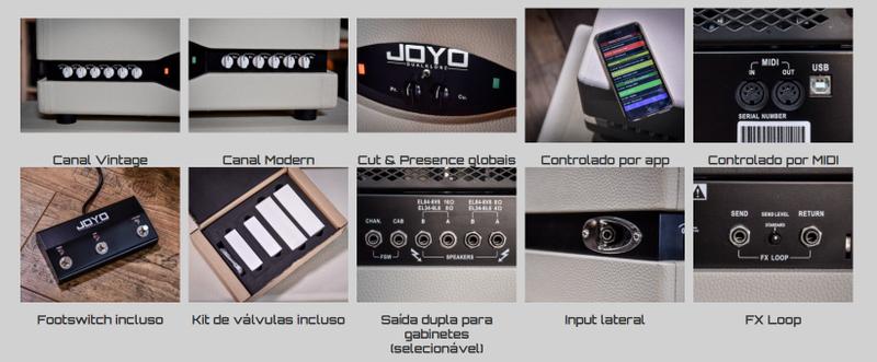 Amplificador cabeçote guitarra valvulado Joyo - Dual Klonz